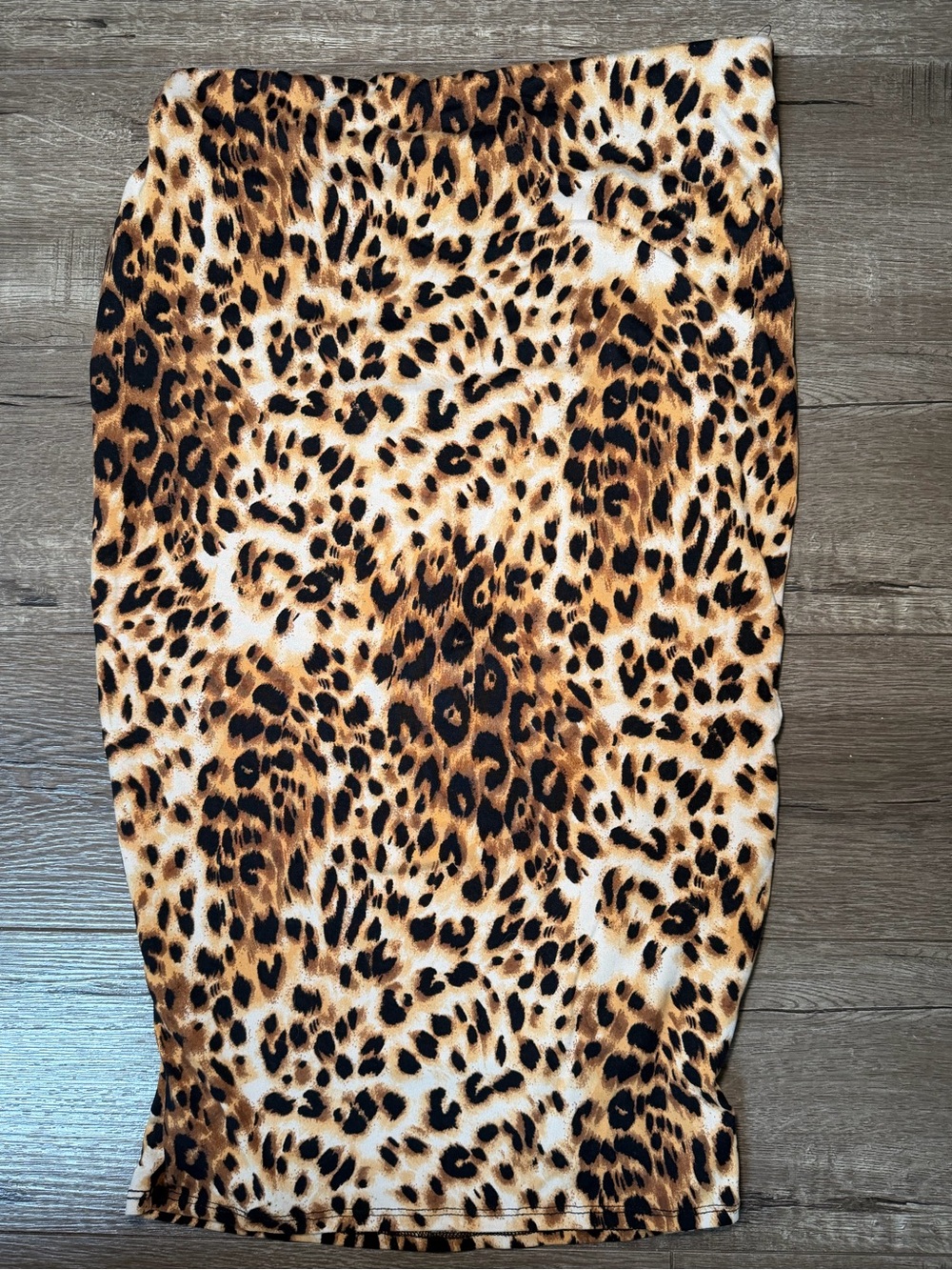 Leopard Print Pencil Skirt - L